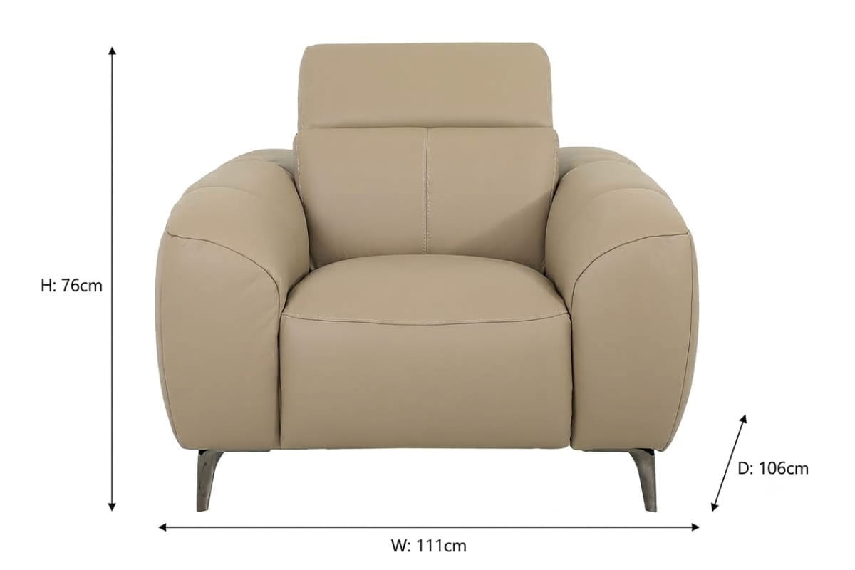 Evelyn Armchair | Power Recliner | Leather | Taupe-2