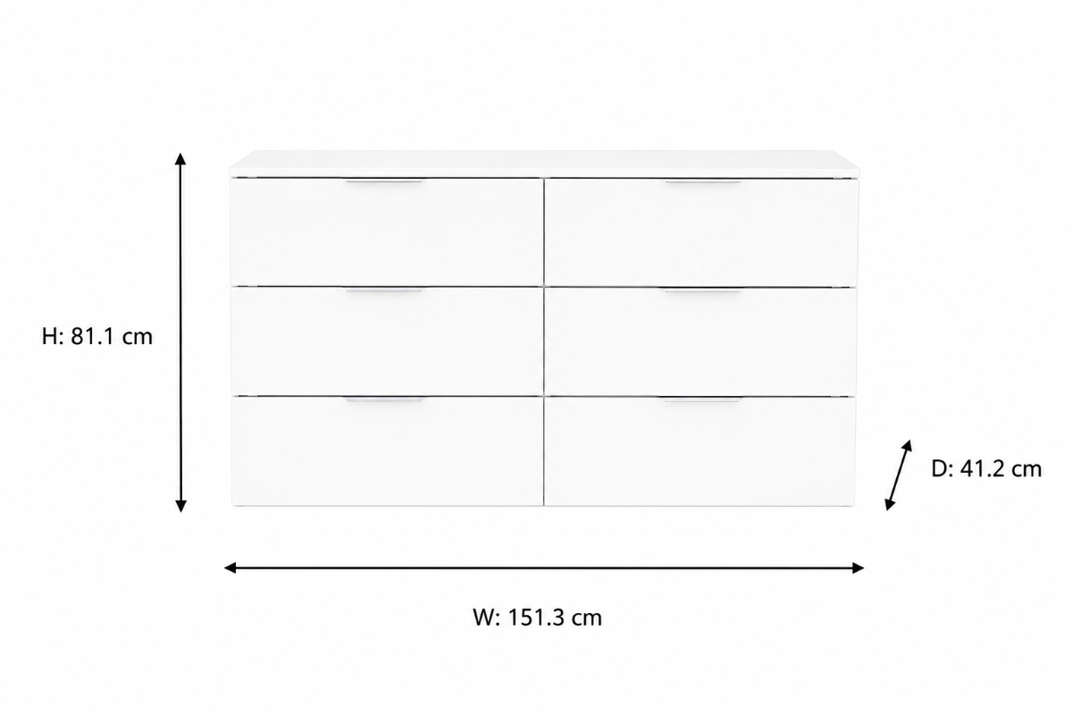 Ghost Dresser | 6 Drawer | White-3
