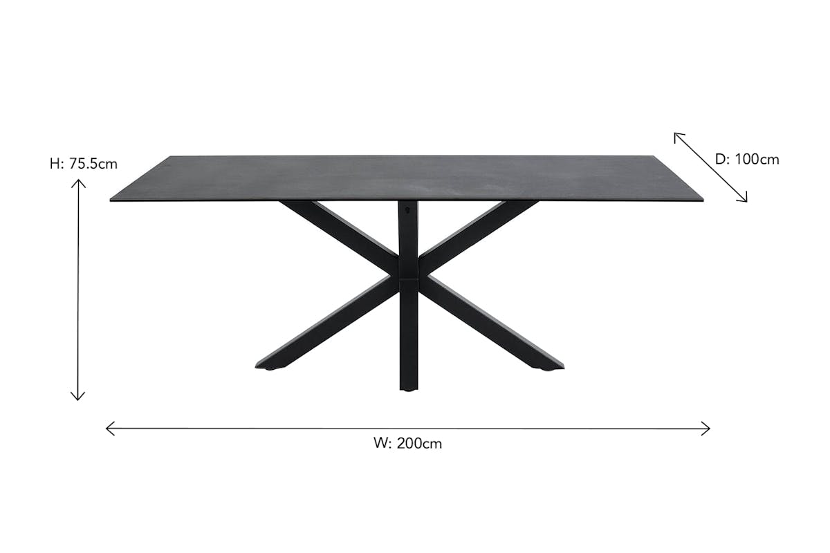 Harlie Rectangular Dining Table | 200 Cm | Black-7