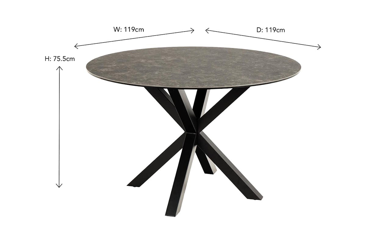 Harlie Round Dining Table | Black-3