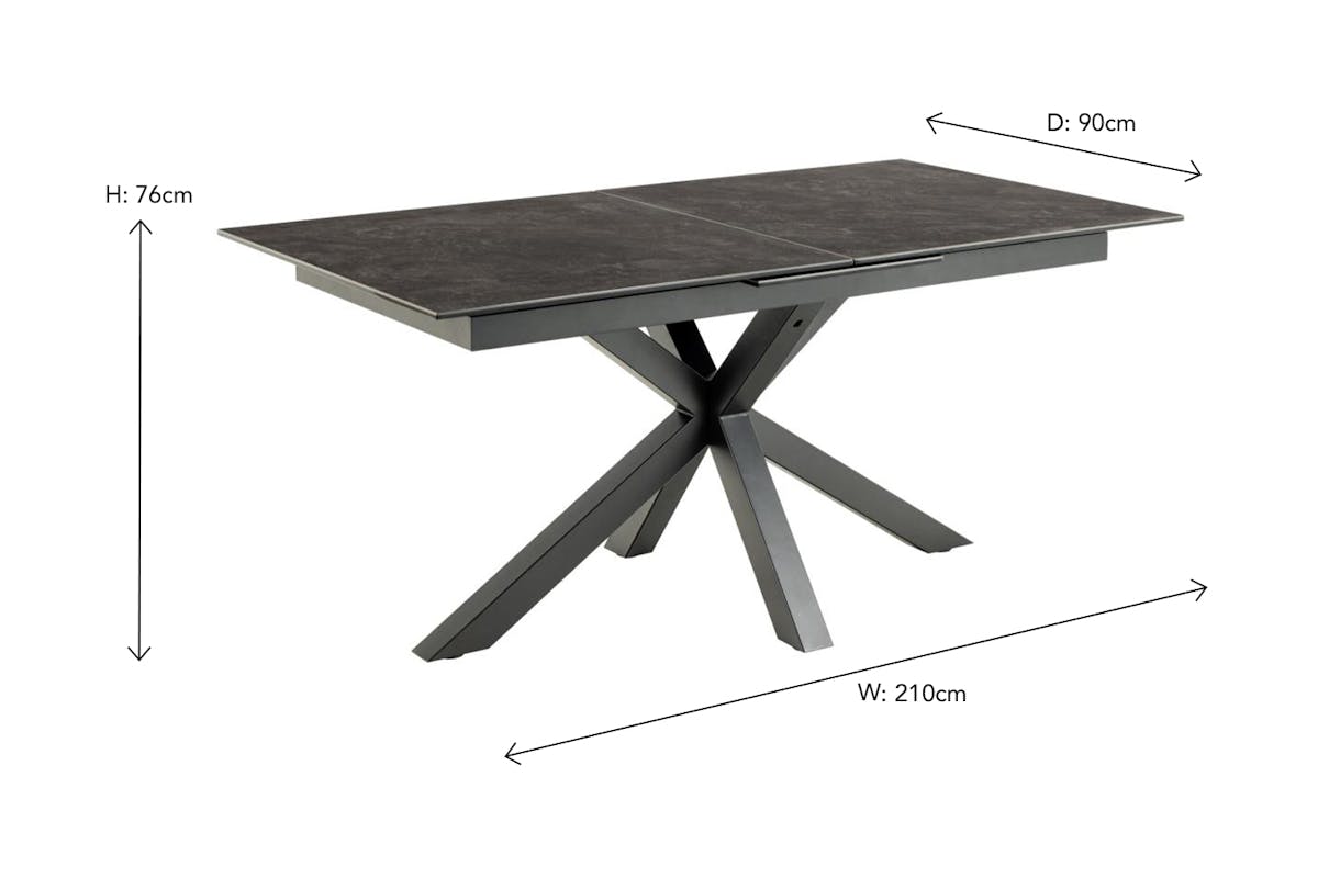 Harlie Extending Dining Table | 168 - 210 cm | Black-3