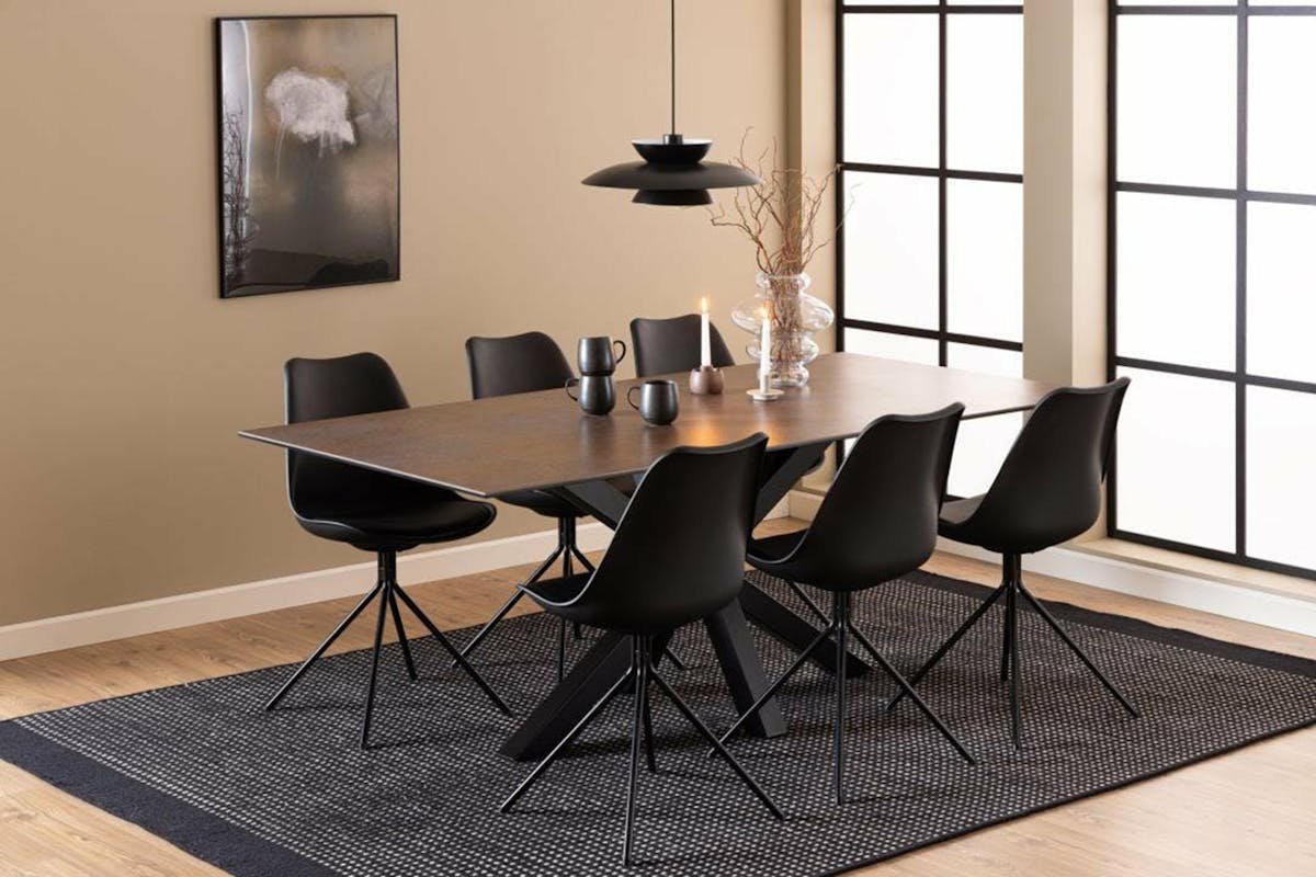 Harlie Rectangular Dining Table | 200 cm | Rust Brown-2