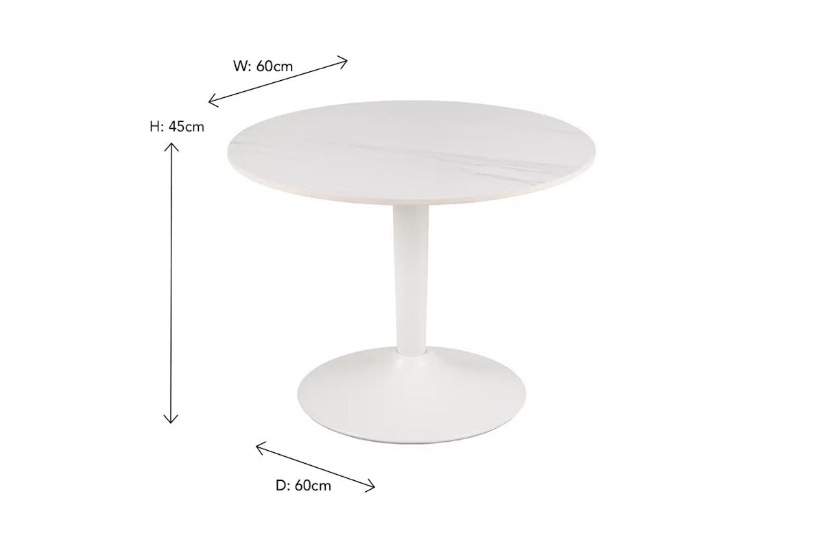 Malta Round Ceramic Coffee Table | Ceramic | White-3