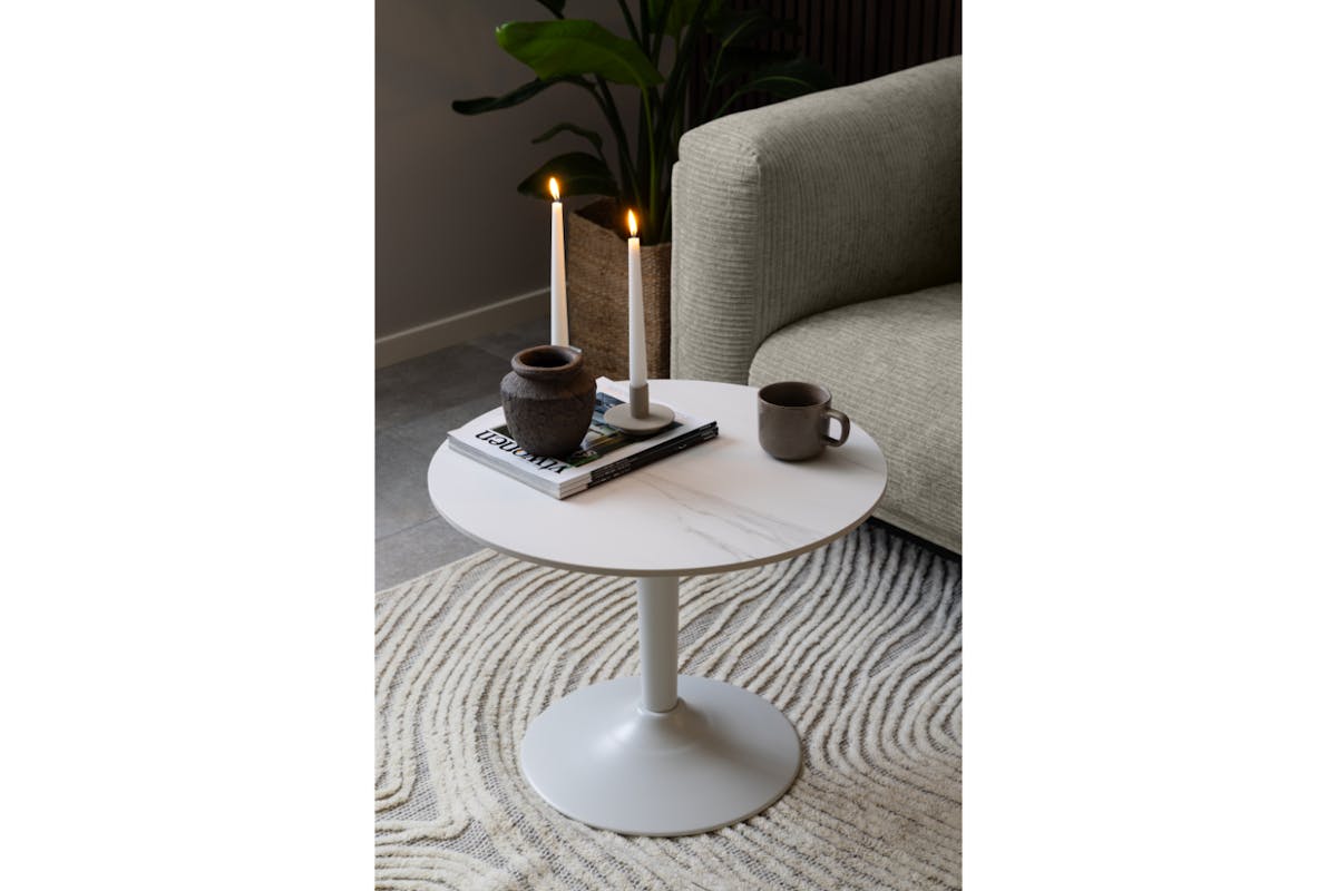 Malta Round Ceramic Coffee Table | Ceramic | White-6