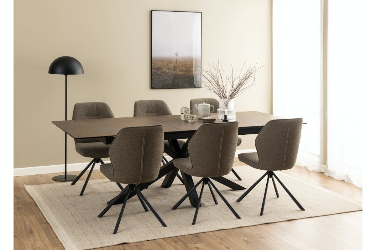 Harlie Extending Dining Table | 200 - 240 Cm | Rust Brown-2