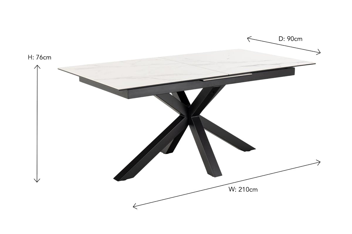 Harlie Extending Dining Table | 168 - 210 Cm | White-4