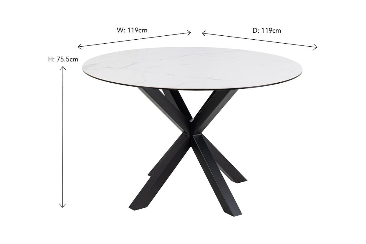 Harlie Round Dining Table | White-3