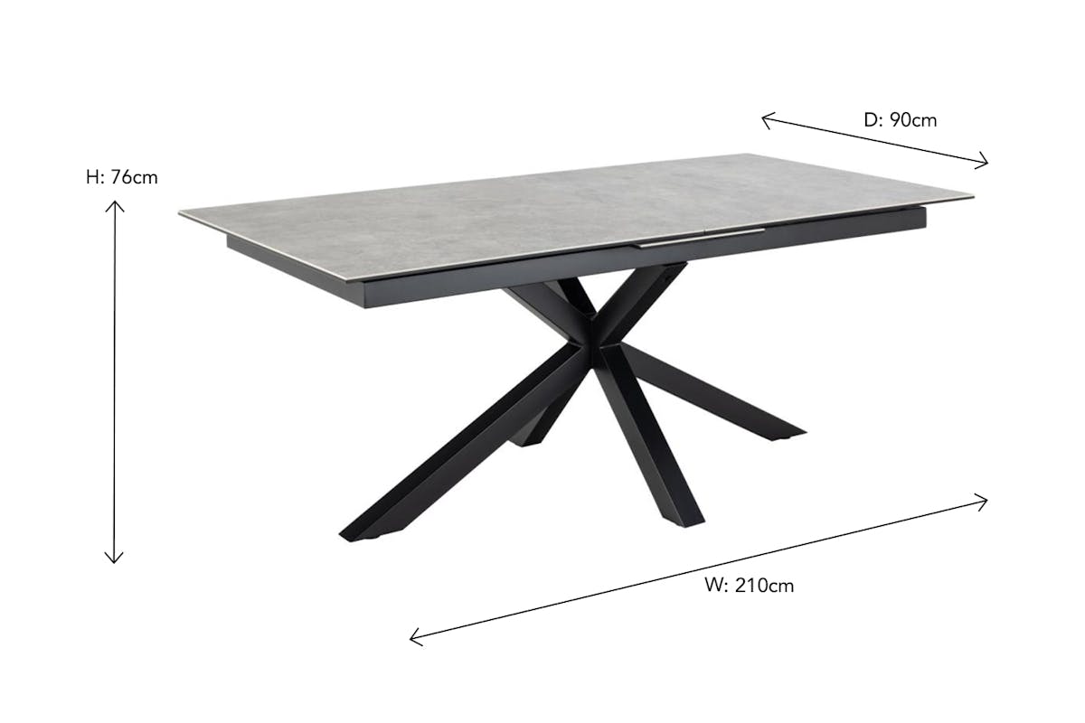 Harlie Extending Dining Table | 168 - 210 cm | Grey-3
