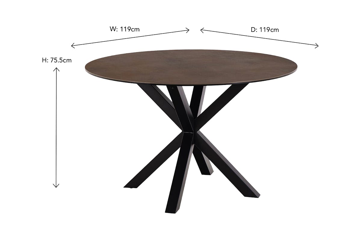 Harlie Round Dining Table | Rust Brown-3