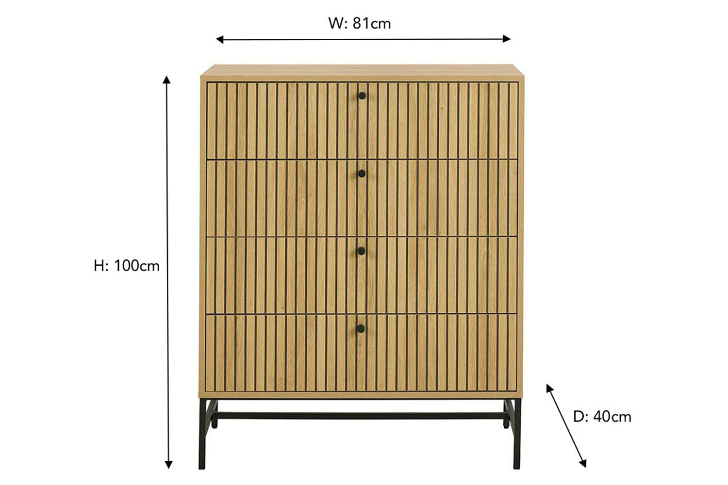 Albany Chest Of Drawer | 4 Drawer | Oak Effect-3