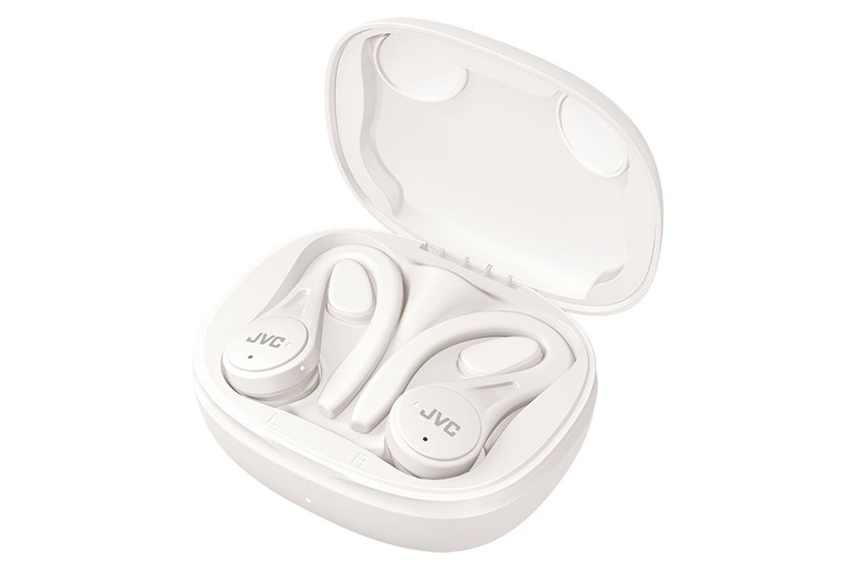 Jvc White Fitness True Wireless- 30 Hours Battery - Ear Hook - Water Sweat Resistant - Single Or Dual Use - Carry Case-2