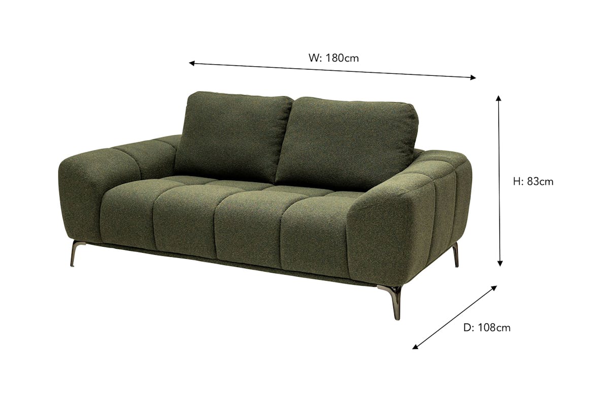 Ryley 2 Seater Sofa | Fabric | Green-3