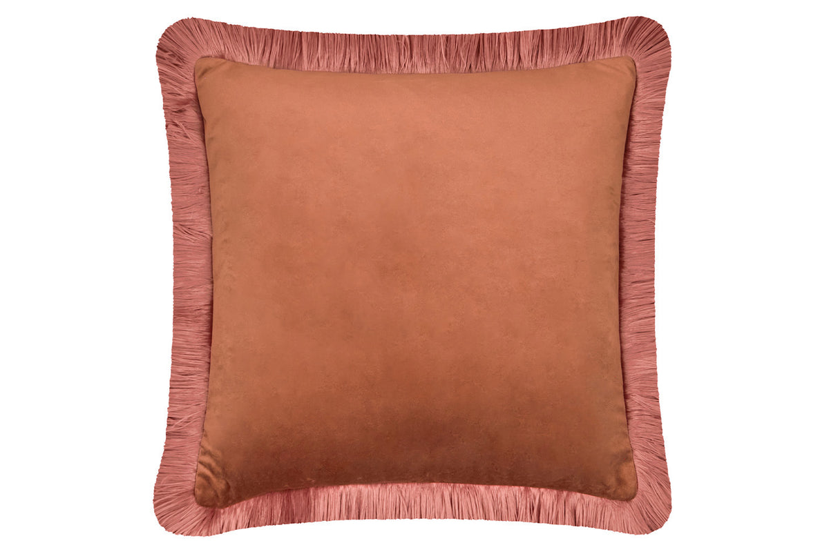 Halo Fringe Cushion | Chestnut/Slipper | 50 x 50 cm