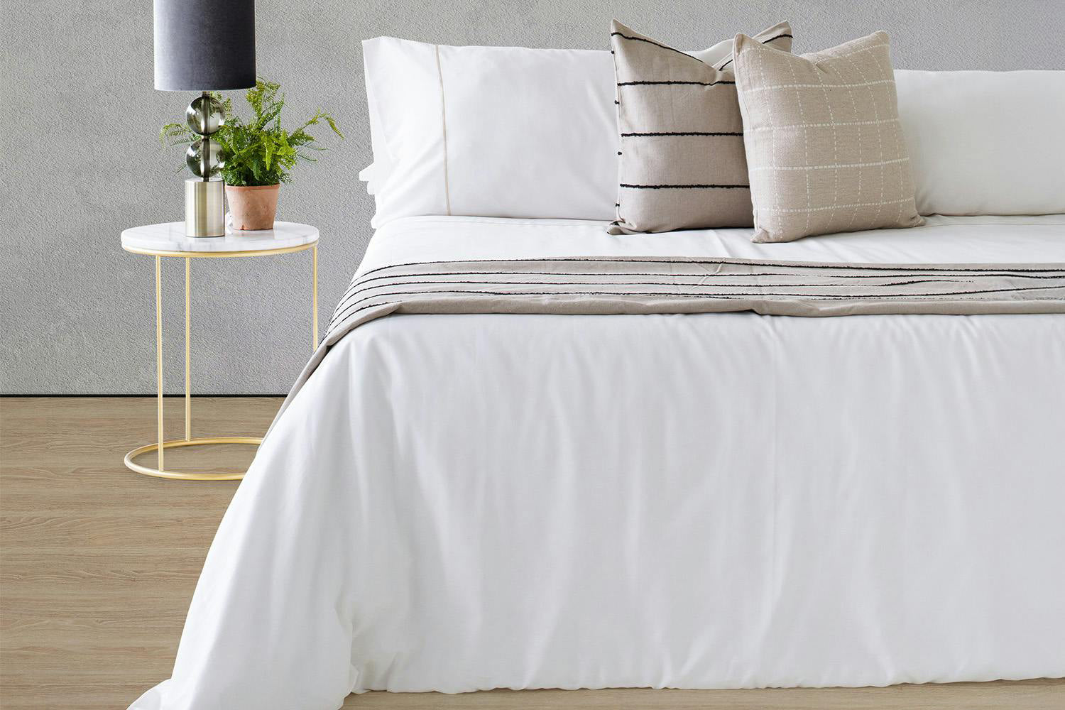 The Linen Room  | Melissa Duvet Cover Set | Biscuit | King