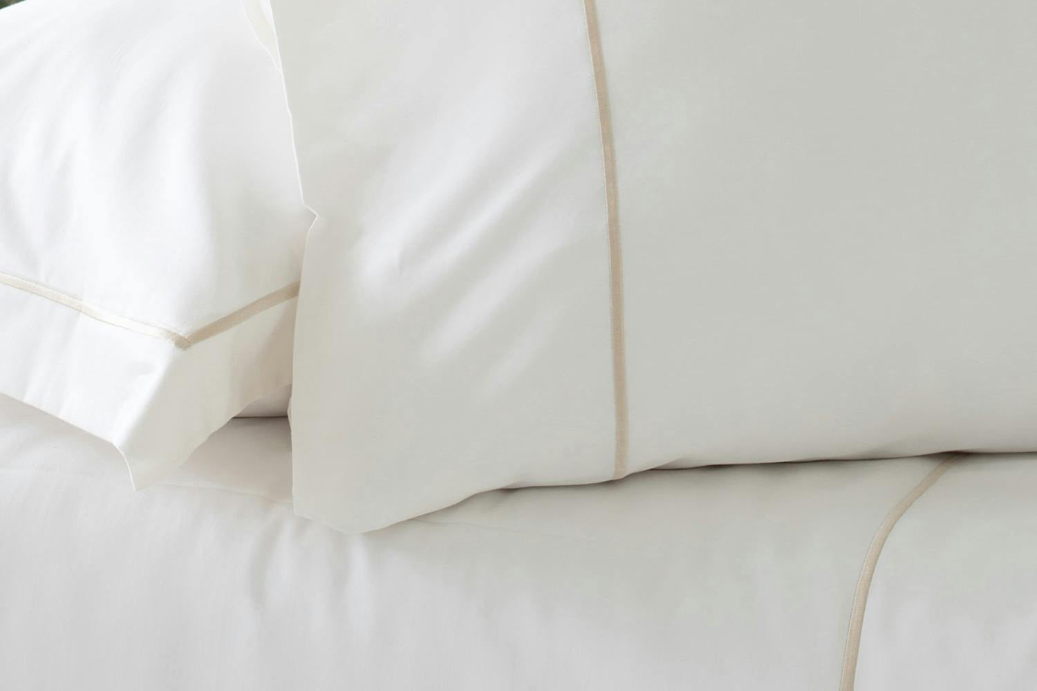 The Linen Room | 300TC Cotton Oxford Melissa Pillowcase Pair | Biscuit-3