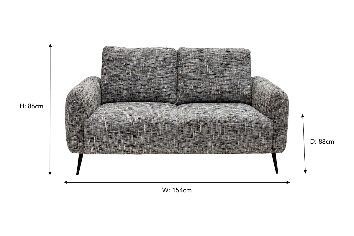 Ruby 2 Seater Sofa | Fabric | Grey-3