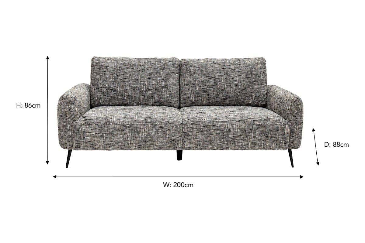 Ruby 3 Seater Sofa | Fabric | Grey-3