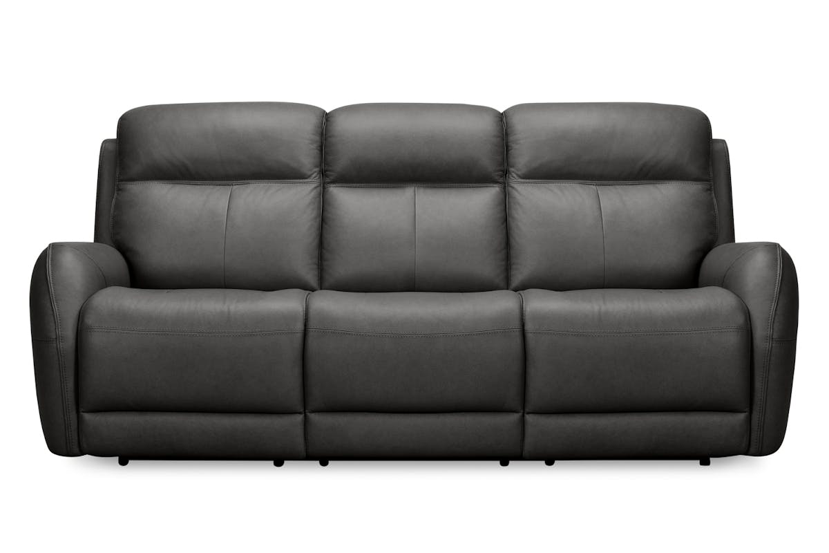 Harri 3 Seater Sofa | Leather | Power Recliner | Zero Gravity  | Charcoal
