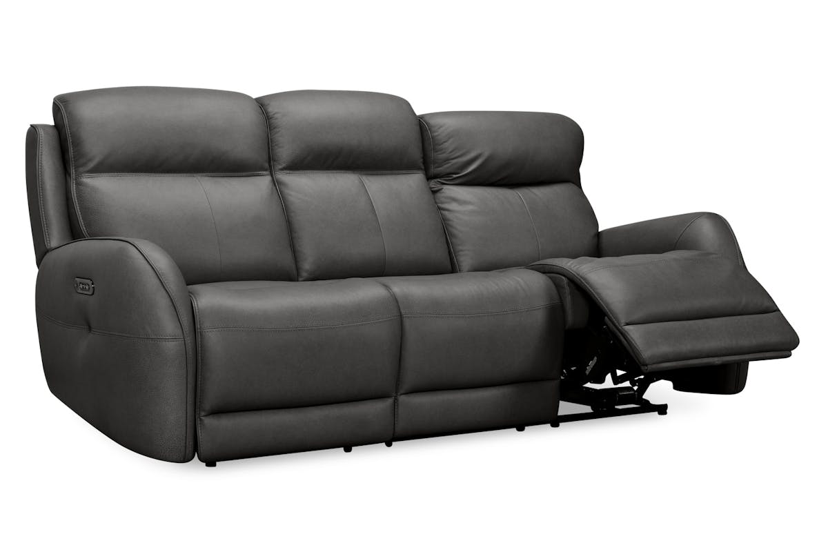 Harri 3 Seater Sofa | Leather | Power Recliner | Zero Gravity  | Charcoal-3