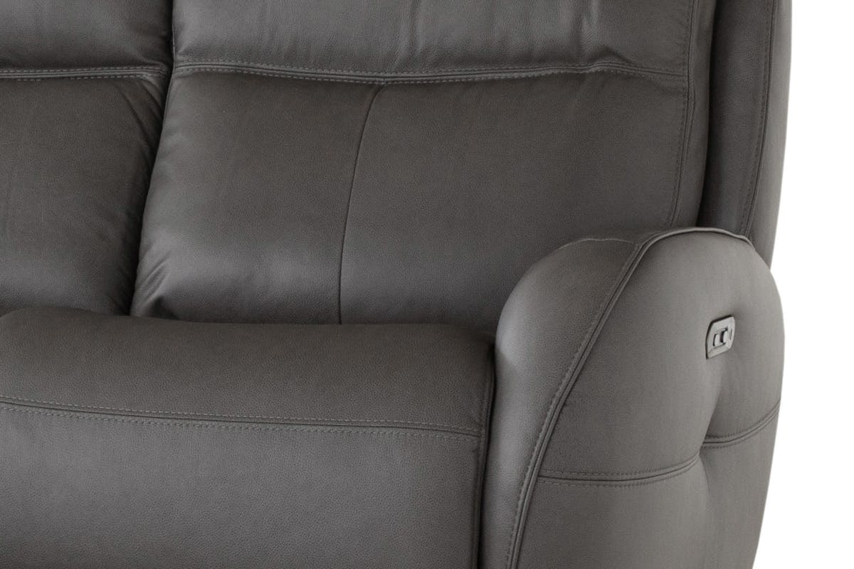 Harri 3 Seater Sofa | Leather | Power Recliner | Zero Gravity  | Charcoal-4
