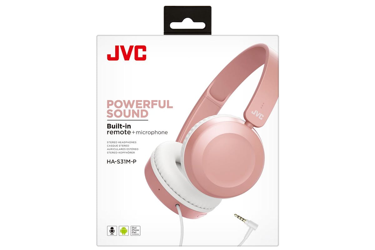 Jvc Dusty Pink Foldable Wired Headphone Integrated Mic On Cable For Smart Phone Single Sided Cable-5