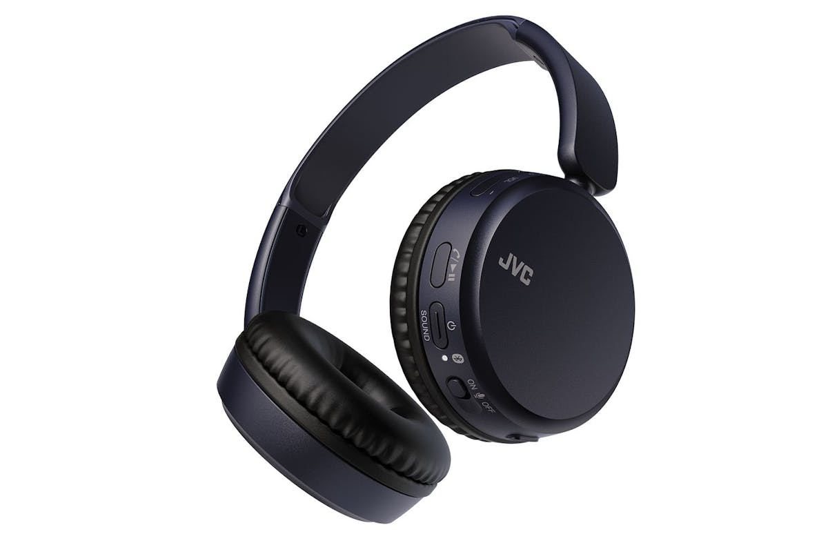 Jvc Blue On Ear Bluetooth Foldable Headphones Upto 35 Hour Use 3 Sound Modes 2 Device Connection Voice Assistant Bt V52-2