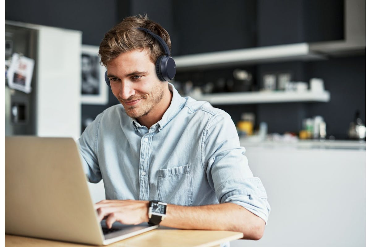Jvc Blue On Ear Bluetooth Foldable Headphones Upto 35 Hour Use 3 Sound Modes 2 Device Connection Voice Assistant Bt V52-7