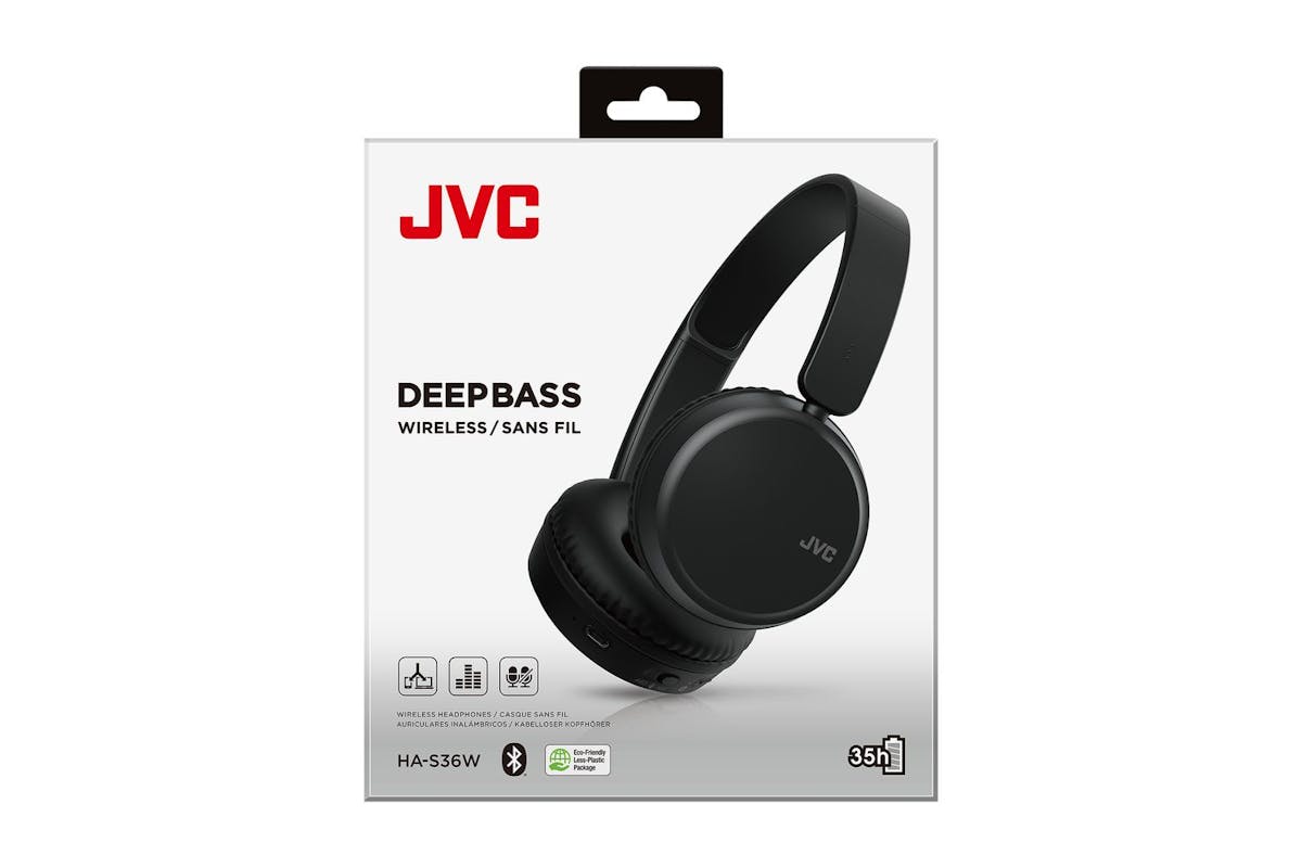 Jvc Carbon Black On Ear Bluetooth Foldable Headphones Upto 35 Hour Use 3 Sound Modes 2 Device Connection Voice Assistant Bt V52-6