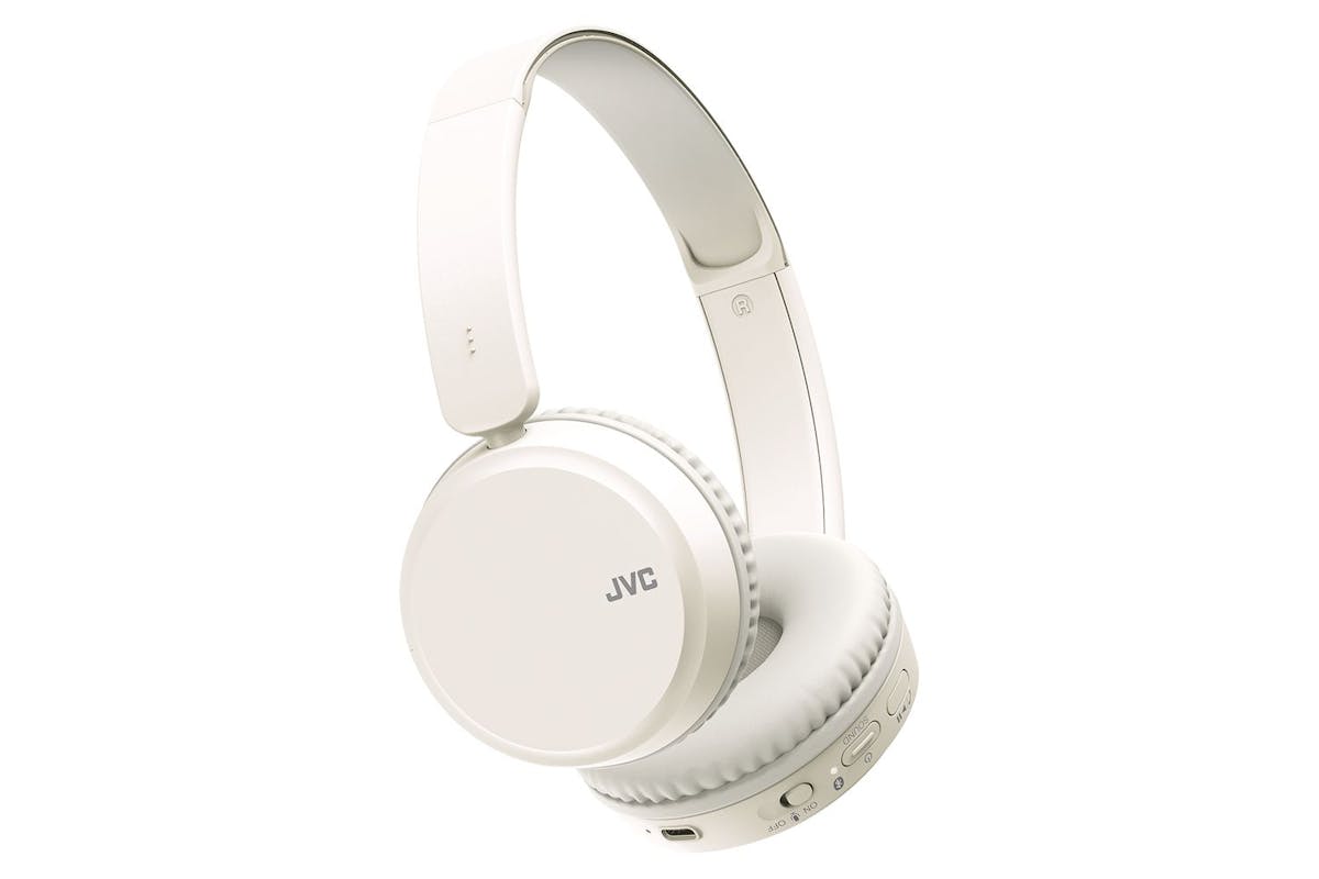 Jvc White On Ear Bluetooth Foldable Headphones Upto 35 Hour Use 3 Sound Modes 2 Device Connection Voice Assistant Bt V52-4