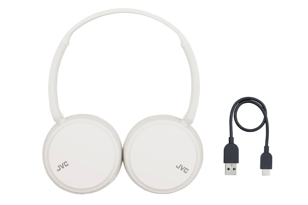Jvc White On Ear Bluetooth Foldable Headphones Upto 35 Hour Use 3 Sound Modes 2 Device Connection Voice Assistant Bt V52-6