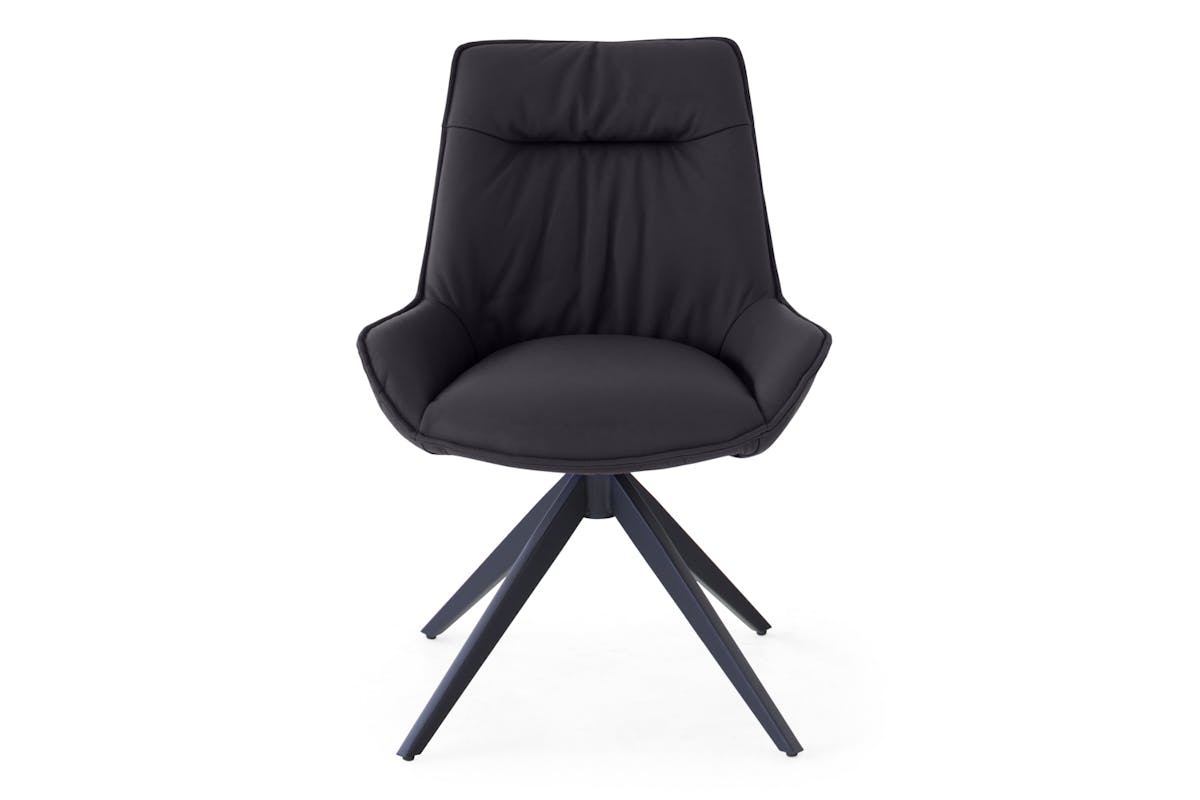 Kayleigh Dining Chair | Swivel | Leather | Black