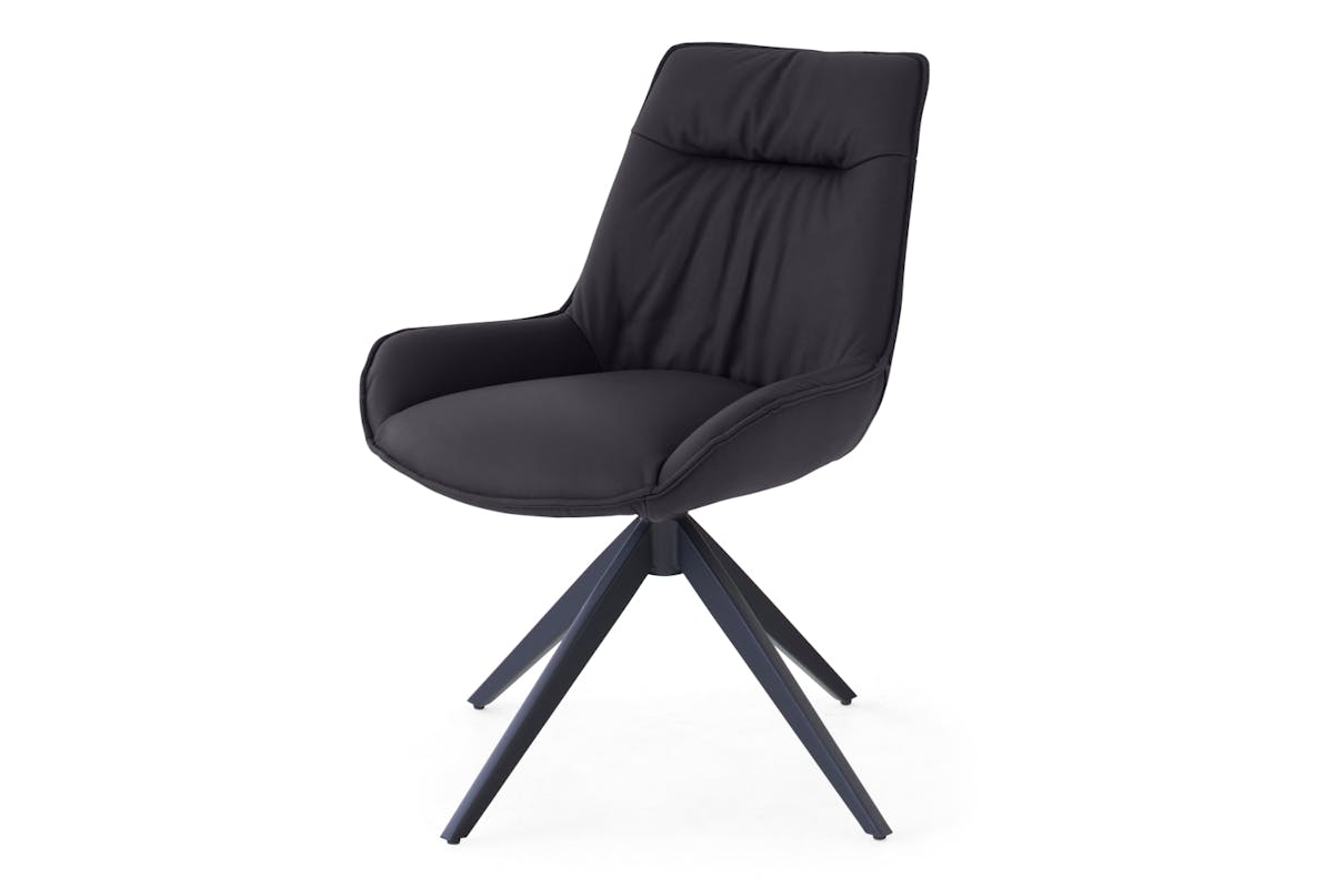 Kayleigh Dining Chair | Swivel | Leather | Black-2