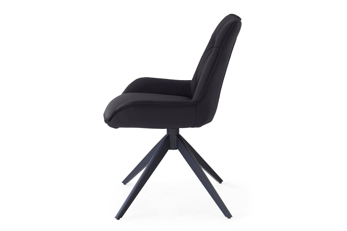 Kayleigh Dining Chair | Swivel | Leather | Black-4