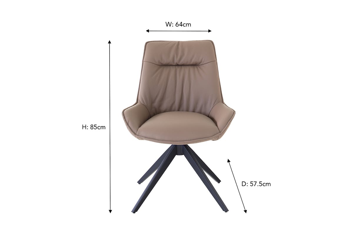 Kayleigh Dining Chair | Swivel | Leather | Cappuccino-8