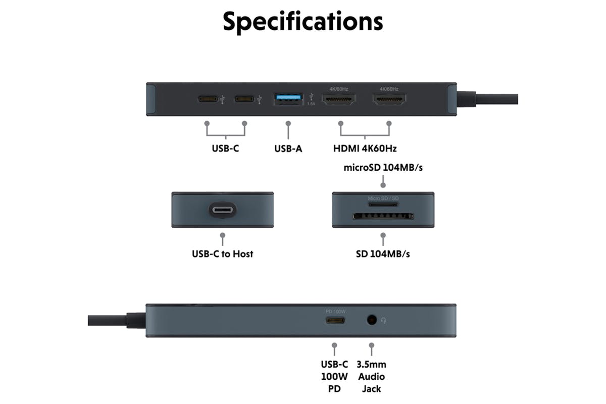 HyperDrive Flex 9 Port USB-C Dock | Black-5