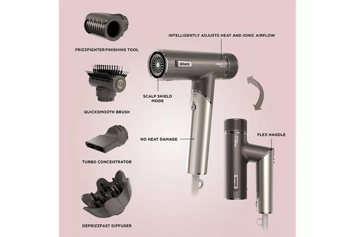 Shark SpeedStyle Pro FLEX 4-in-1 High-Velocity Hair Dryer System | HD542UK-6