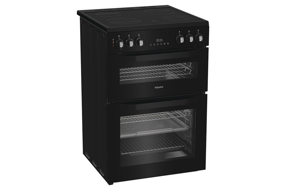 Hotpoint 60cm Double Oven Electric Cooker with Air Fry | HDE6VDCASB1-2
