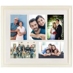 Helena 5 Aperture Photo Frame | White-2