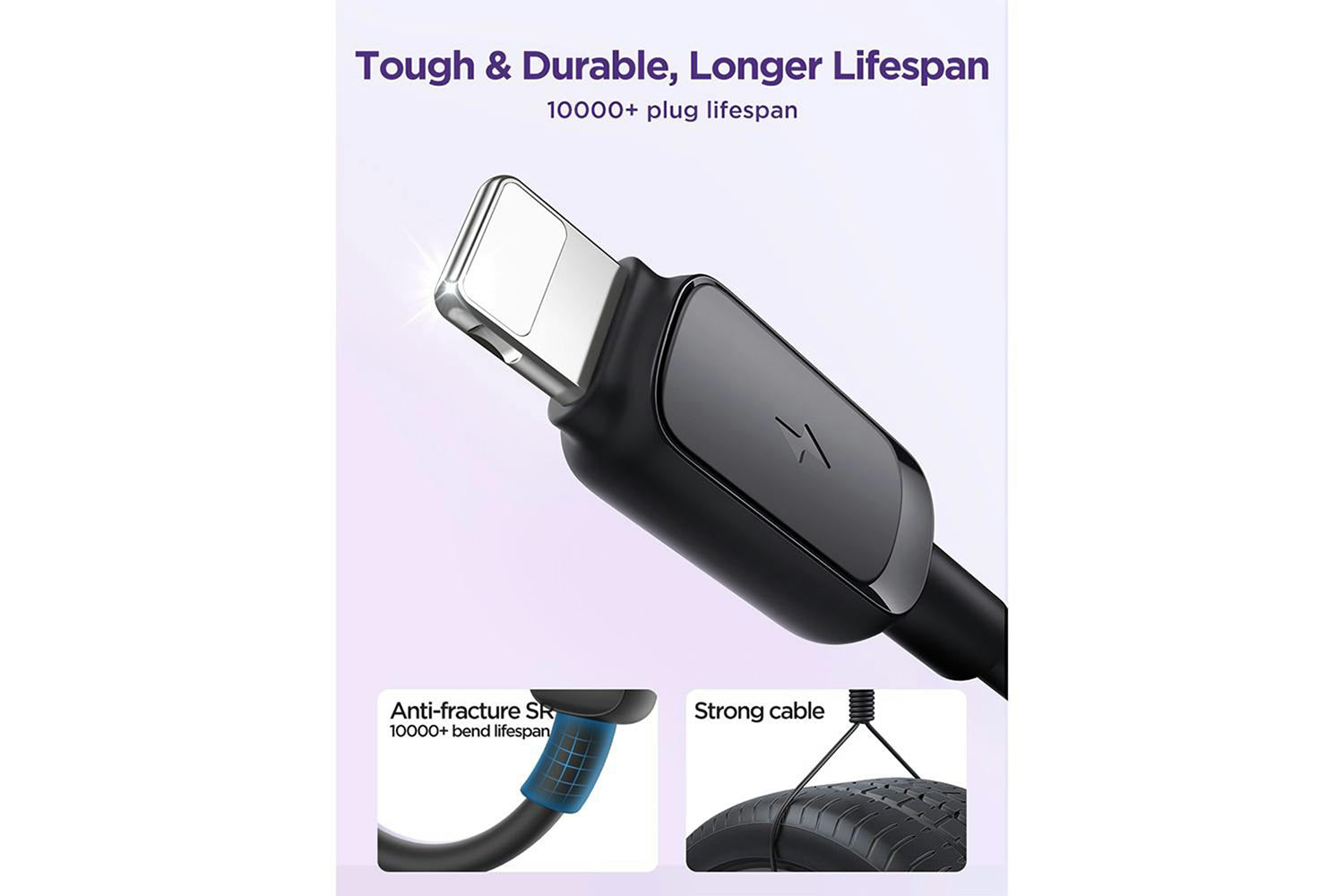 Joyroom USB-A to Lightning Fast Charging Data Cable | 1.2m | Black-5