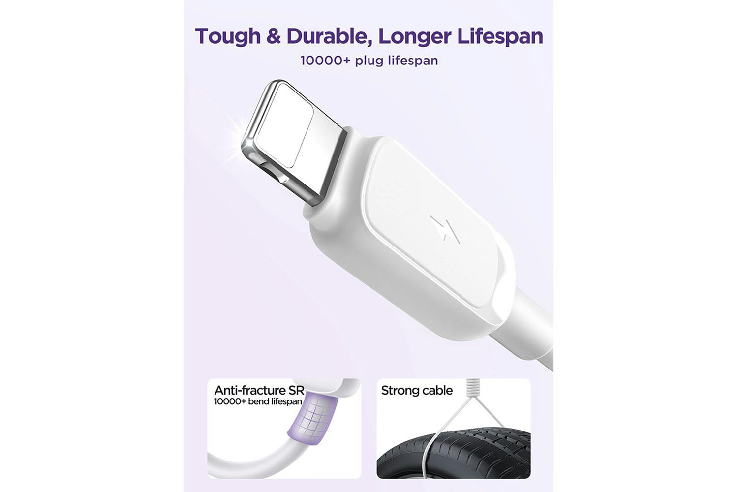 Joyroom USB-A to Lightning Fast Charging Data Cable | 1.2m | White-5