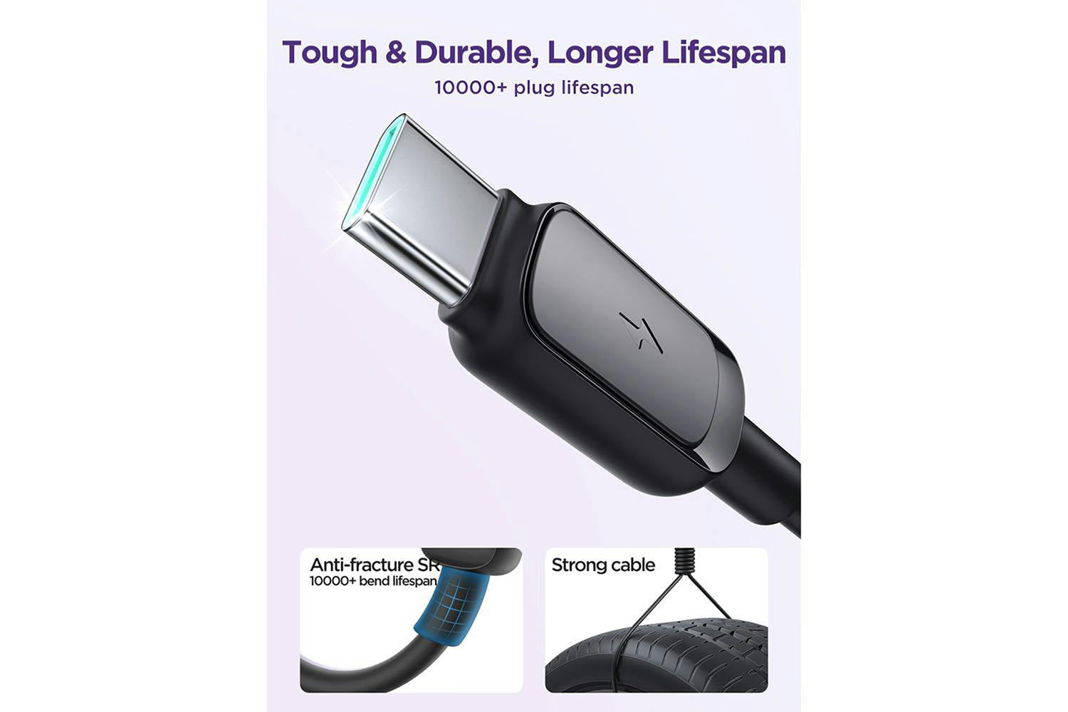 Joyroom USB-A to Type-C Fast Charging Data Cable | 1.2m | Black-4