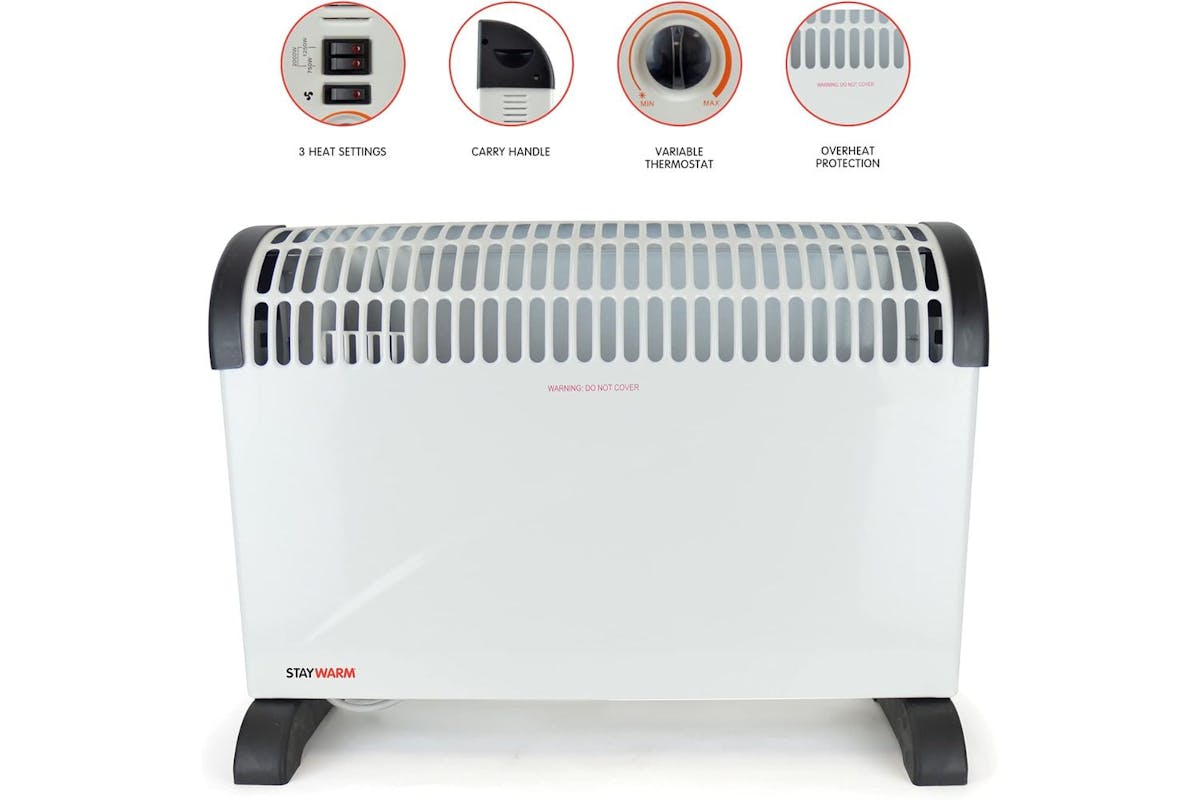 Staywarm | Staywarm 2000w Convector Heater | White | Adjustable Heater-3