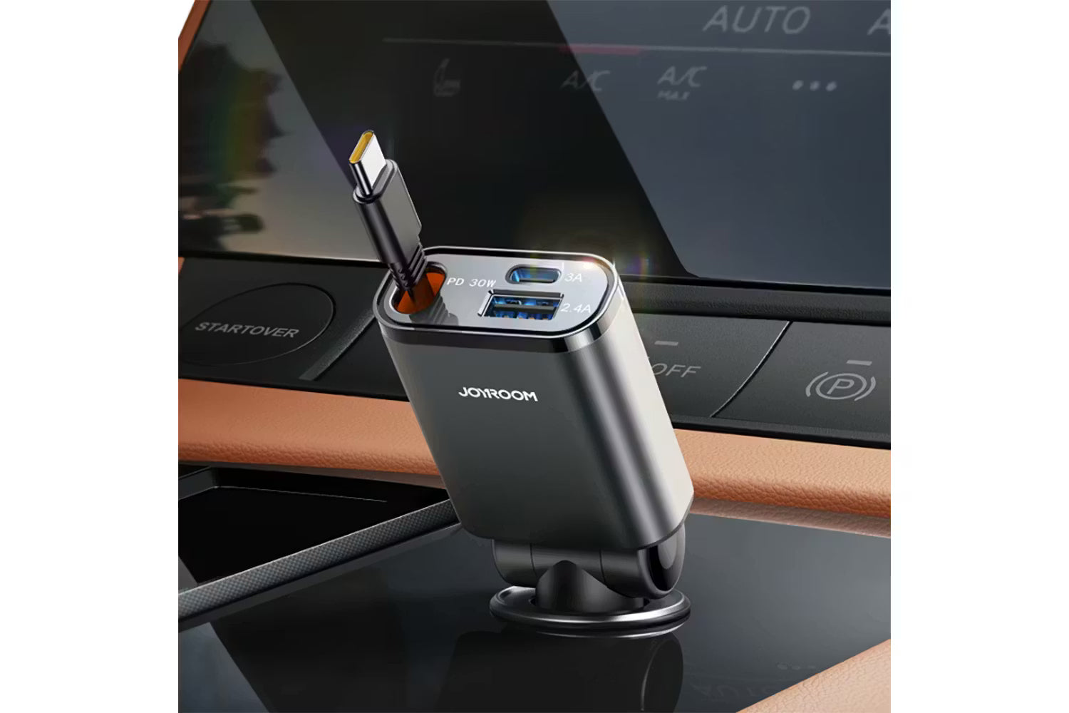 Joyroom 45W 3-in-1 Car Charger | Dark Grey-2