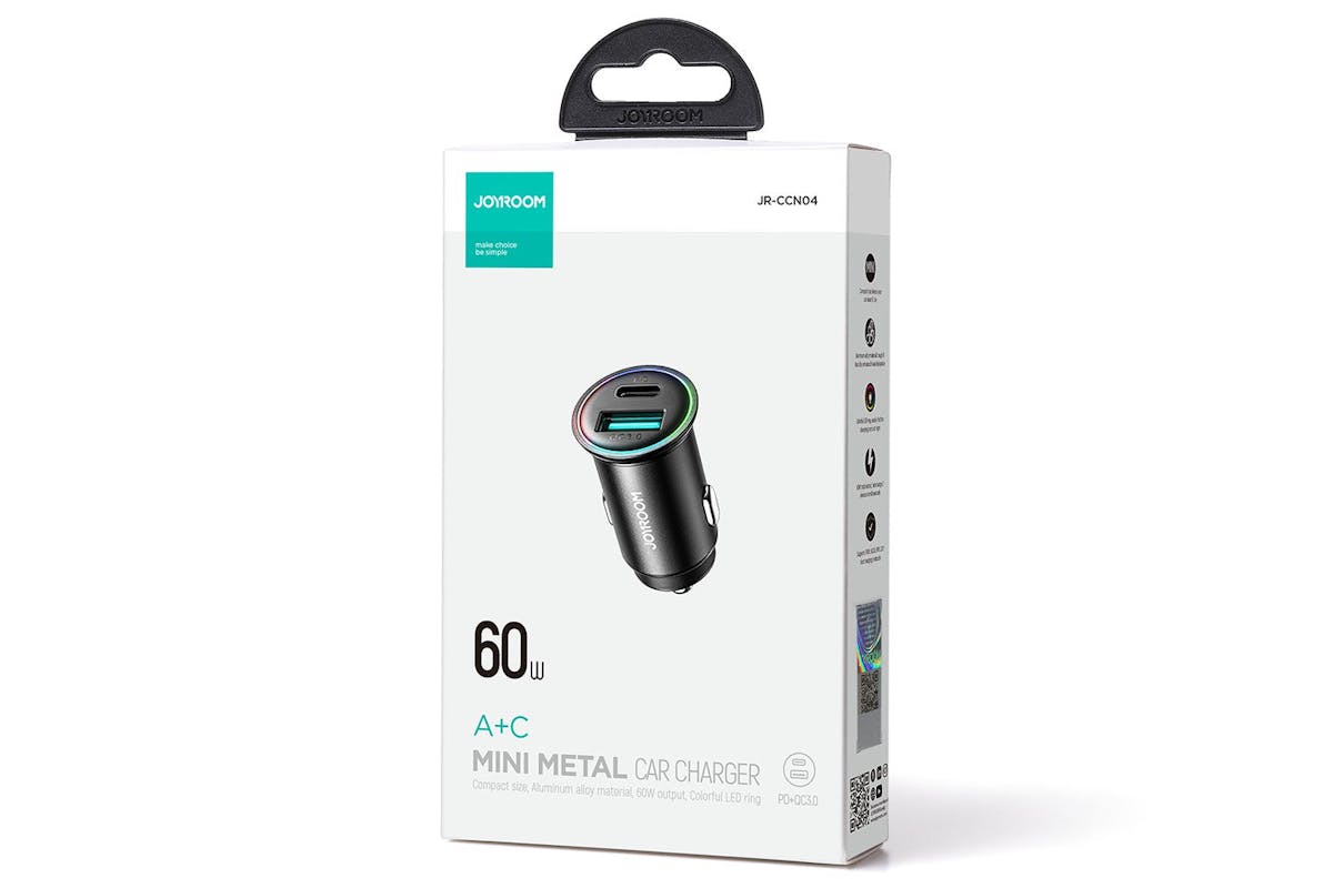 Joyroom 60W A+C Mini Metal Car Charger | Black-4
