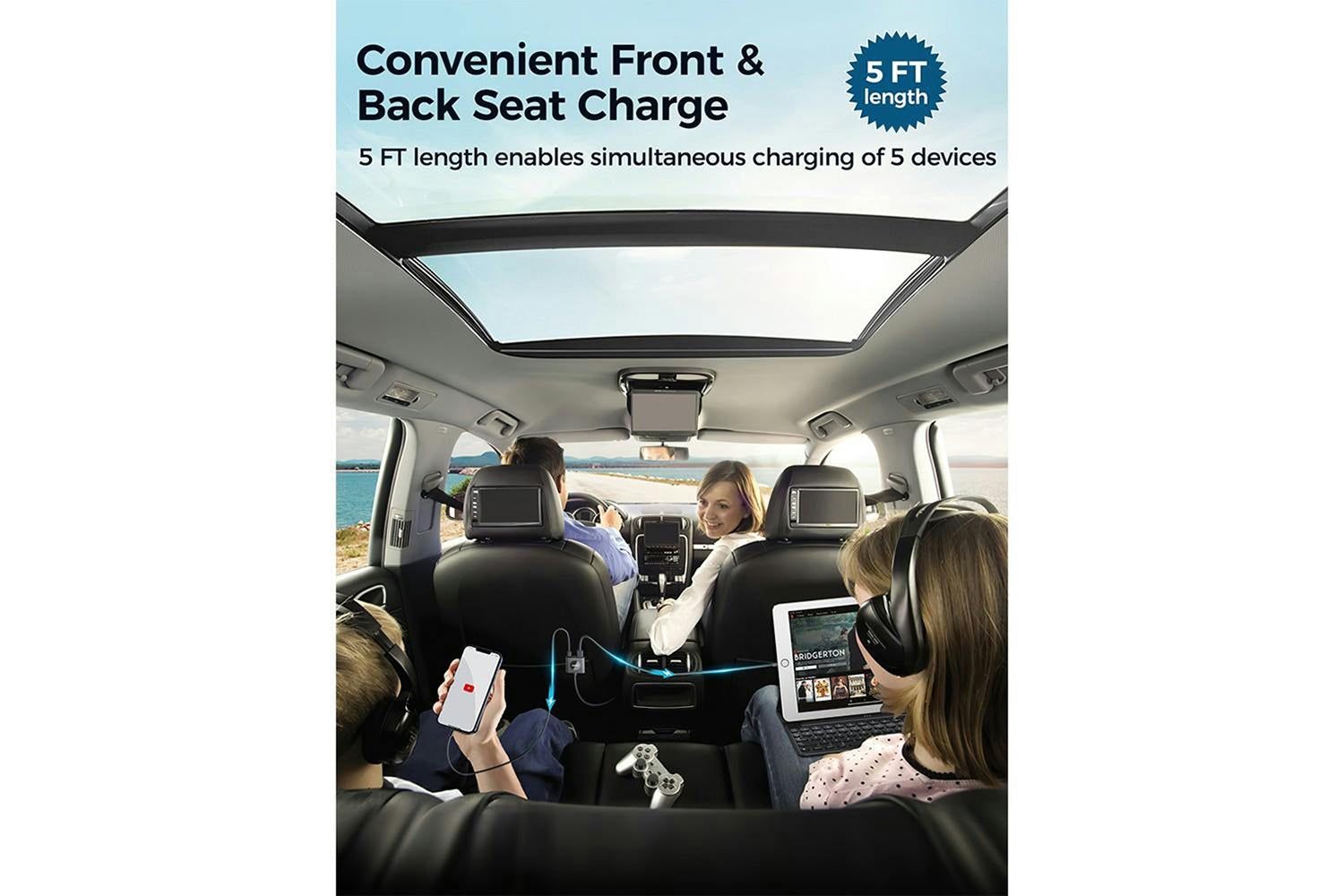 Joyroom 72W Multi-Port Fast Car Charger-4