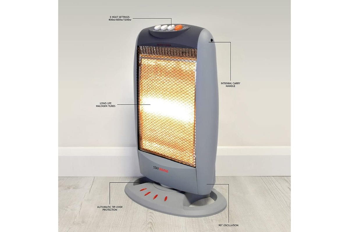 Staywarm | Compact Halogen Heater | 1200w 3 Bar