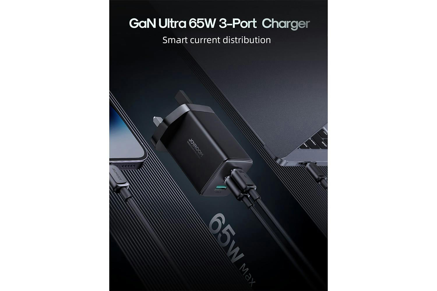 Joyroom 2C1A 65W Fast Charger +100W C to C Cable | 1.2m | Black-6