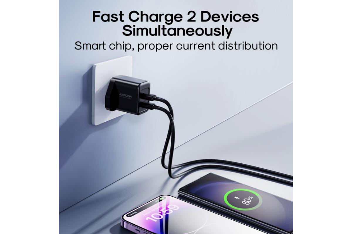 Joyroom 2.4A Dual USB Port Fast Charger | Black-4