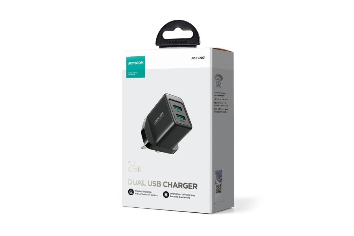 Joyroom 2.4A Dual USB Port Fast Charger | Black-8