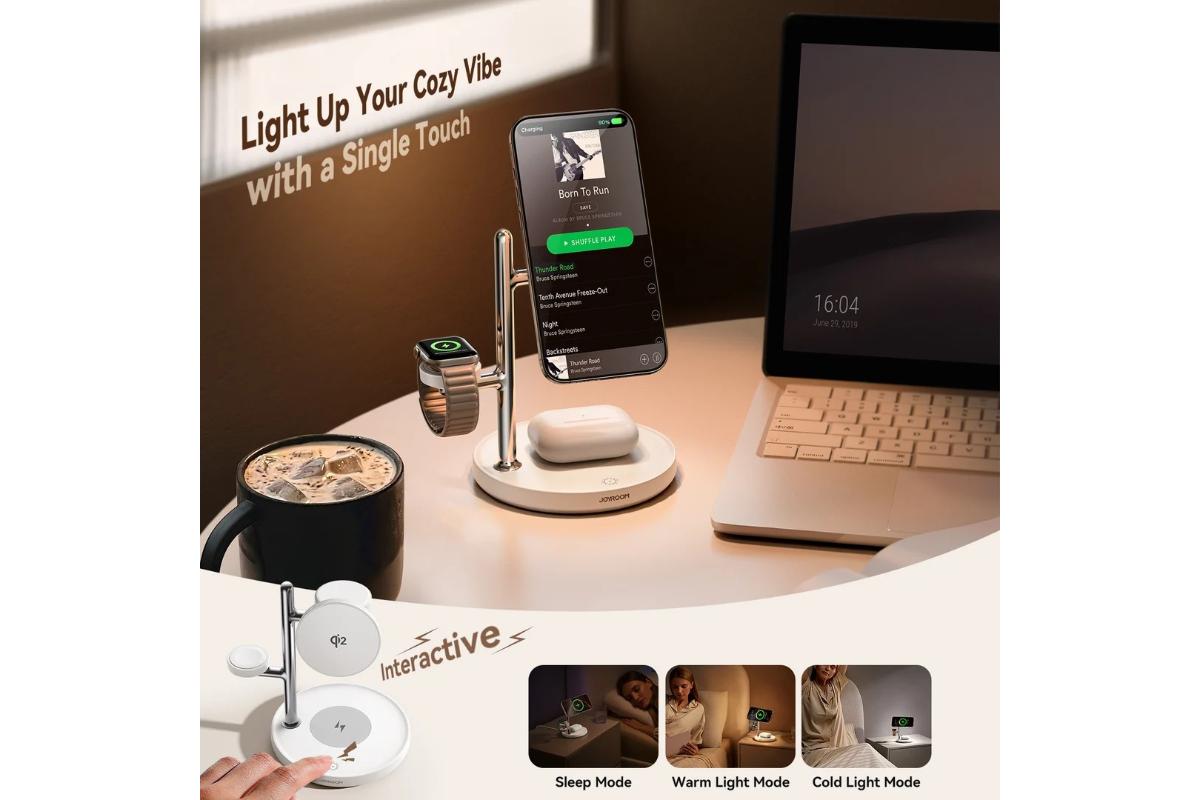 Joyroom JR-W23 Qi2 4-in-1 Wireless Charger | White-4